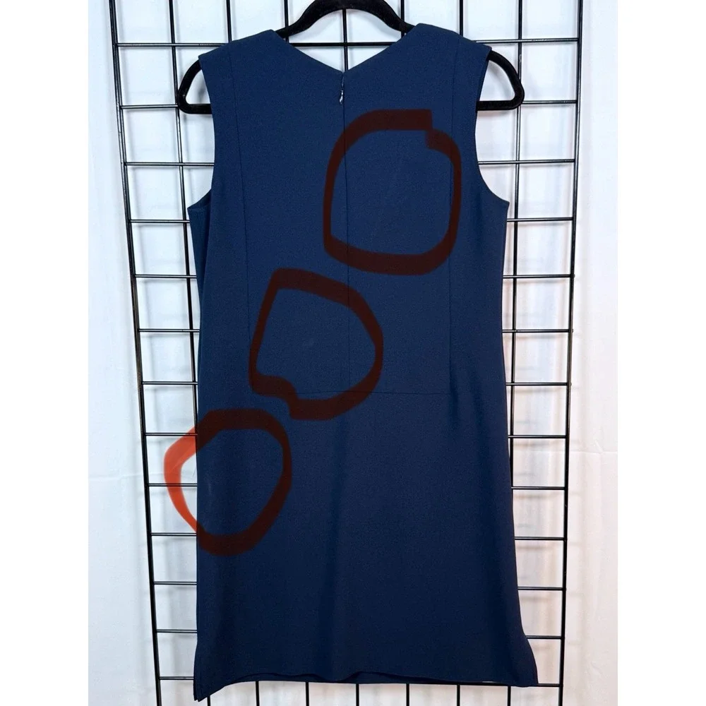 Tory Burch Embroidered Sophia Shift Dress‎ Womens 6 Blue Boho Beaded Casual